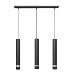 Luminosa Lighting Luminosa Tuba Straight Bar Pendant Ceiling Light Black, Chrome 60Cm - thumbnail 1