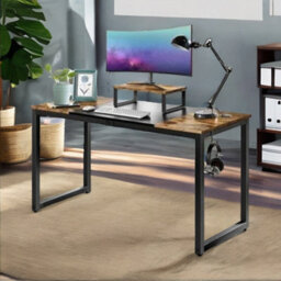 Rafaelo Mobilia Industrial Writing Desk With Moveable Monitor Mount - thumbnail 3