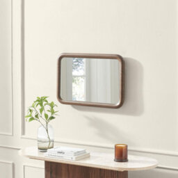 Furniturebox Uk Line Walnut Wood Medium Rectangle 60X40Cm Wall Mirror - thumbnail 3