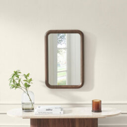 Furniturebox Uk Line Walnut Wood Medium Rectangle 60X40Cm Wall Mirror - thumbnail 2
