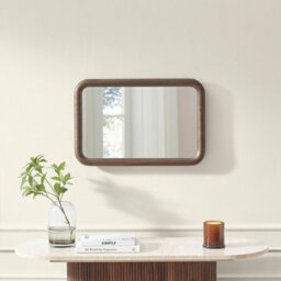Furniturebox Uk Line Walnut Wood Medium Rectangle 60X40Cm Wall Mirror - thumbnail 4