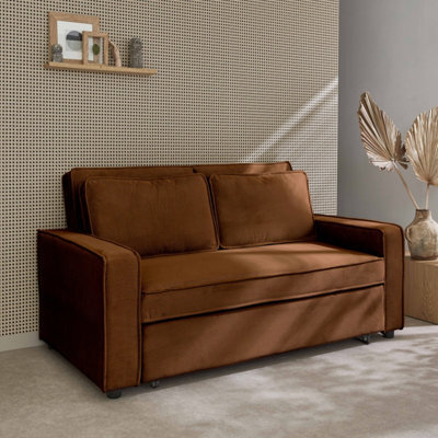 Sweeek - 3-Seater Corduroy Sofa Bed Chill Brown 172.5X91.5X88.5 Cm - image 1