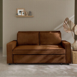 Sweeek - 3-Seater Corduroy Sofa Bed Chill Brown 172.5X91.5X88.5 Cm - thumbnail 2