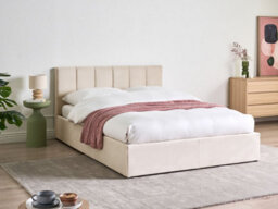 Beliani Ottoman Bed Velvet Dreux 140 X 200 Cm (Eu Double) Light Beige - thumbnail 2