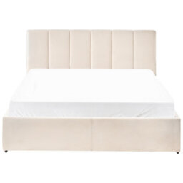 Beliani Ottoman Bed Velvet Dreux 140 X 200 Cm (Eu Double) Light Beige - thumbnail 7