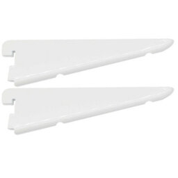 Afit White Twin Slot Brackets 610mm - Pack Of 2 - 32mm Twin Slot Adjustable Wall Shelving