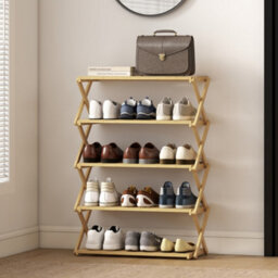 Homcom 5-Tier Bamboo Shoe Rack, Folding Shoe Shelf, Holds Up To 15 Pairs - thumbnail 9