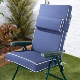Alfresia Recliner Garden Chair, Charcoal Frame, Navy Blue Luxury Thick Foam Filling - thumbnail 4