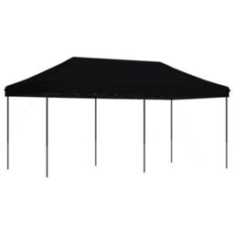 Walplus Foldable Party Tent Garden Gazebo Canopy Pop-Up Black 580X292X315 Cm - thumbnail 2