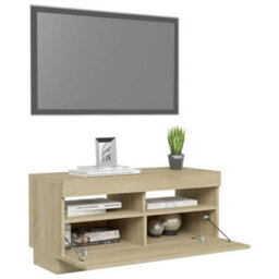 Vidaxl Tv Cabinet With Led Lights Sonoma Oak 80X35X40 Cm - thumbnail 6