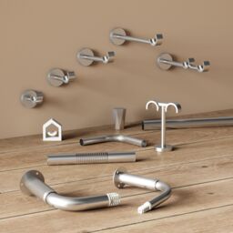 GoodHome Athens Grey Brushed Nickel Effect Metal & Plastic Curtain Pole Bracket Small Size - thumbnail 4