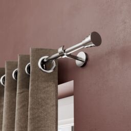 GoodHome Athens Grey Brushed Nickel Effect Metal & Plastic Curtain Pole Bracket Small Size - thumbnail 3