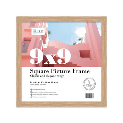 9X9 Oak Picture Frame (22.9 X 22.9Cm) Poster, Photo, Artwork, Gallery Wall Or Print - image 1