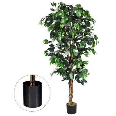 Costway 180Cm Ficus Tree Artificial Plant Decorative Plant Artificial Tree Houseplant - image 1