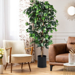 Costway 180Cm Ficus Tree Artificial Plant Decorative Plant Artificial Tree Houseplant - thumbnail 7