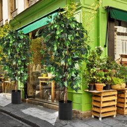 Costway 180Cm Ficus Tree Artificial Plant Decorative Plant Artificial Tree Houseplant - thumbnail 4