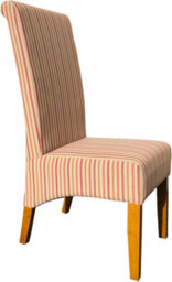 Dining Chair Set Of 4, Lined Fabric High Back Dining Chairs With Solid Oak Legs,load Capacity 120Kg, Fully Assembled - Beach Strip - thumbnail 4