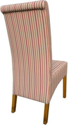Dining Chair Set Of 4, Lined Fabric High Back Dining Chairs With Solid Oak Legs,load Capacity 120Kg, Fully Assembled - Beach Strip - thumbnail 6