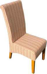 Dining Chair Set Of 4, Lined Fabric High Back Dining Chairs With Solid Oak Legs,load Capacity 120Kg, Fully Assembled - Beach Strip - thumbnail 3