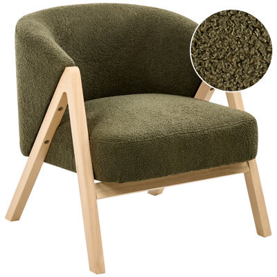 Beliani Armchair Skei Boucle Dark Green - image 1