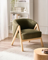 Beliani Armchair Skei Boucle Dark Green - thumbnail 2