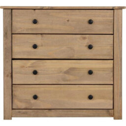 4 Drawer Chest Of Drawers Natural Mexican Waxed Pine Finish - thumbnail 5