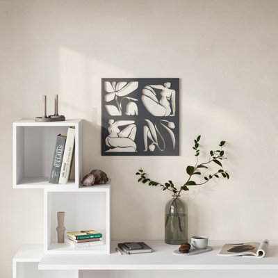Decortie Aitus Modern Metal Wall Art Home Decorative Ornament, Black - image 1