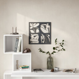 Decortie Aitus Modern Metal Wall Art Home Decorative Ornament, Black - thumbnail 1