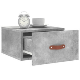 Berkfield Wall-Mounted Bedside Cabinet Concrete Grey 35X35X20 Cm - thumbnail 4