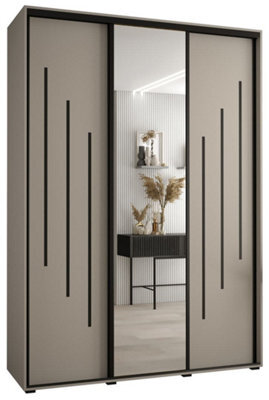 Arte Elegant Dakota Ix Sliding Door Wardrobe 1800mm - Stylish Storage With Mirrored Door, Hanging Rails, And Shelves H2350mm D600mm - image 1