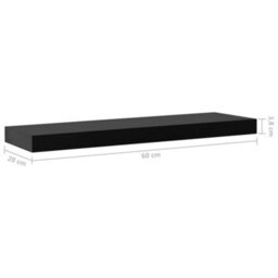 Berkfield Floating Wall Shelves 2 Pcs Black 60X20X3.8 Cm - thumbnail 6