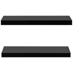 Berkfield Floating Wall Shelves 2 Pcs Black 60X20X3.8 Cm - thumbnail 3