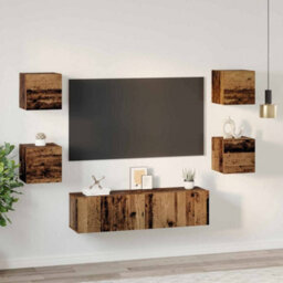 Berkfield Tv Cabinet Wall-Mounted 6 Pcs Old Wood Medium 120 X 30 X 30 Cm - thumbnail 4