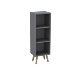 Urbn-Living Urbnliving 80Cm Height 3 Tier Grey Wooden Storage Cube Bookcase Scandinavian Style Pine Legs - thumbnail 1