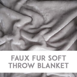 Alivio Medium Faux Fur Mink Throw Luxury Super Soft Plain Bed Sofa Settee Throw Blanket - Light Silver - thumbnail 2