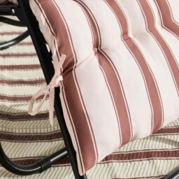 Ohs Stripe Gravity Chair Seat Cushion Outdoor Garden Water Resistant - Chocolate/cream - thumbnail 2
