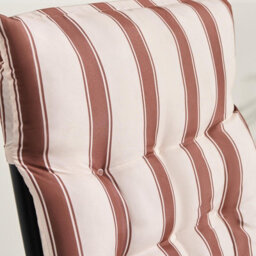 Ohs Stripe Gravity Chair Seat Cushion Outdoor Garden Water Resistant - Chocolate/cream - thumbnail 3