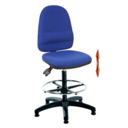 Mist 2 Draughtsman Chair - Blue Fabric - thumbnail 3