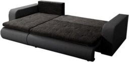 Rac3 Corner Sofa Bed With Storage - Premium Fabric, Universal Side (Black And Charcoal) - thumbnail 2