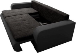 Rac3 Corner Sofa Bed With Storage - Premium Fabric, Universal Side (Black And Charcoal) - thumbnail 3