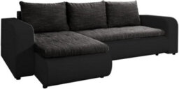 Rac3 Corner Sofa Bed With Storage - Premium Fabric, Universal Side (Black And Charcoal) - thumbnail 1