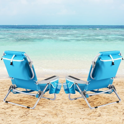 Gainoom Outdoor Folding Backpack Beach Chair Aluminum Lay Flat Camping Chair - image 1