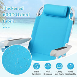 Gainoom Outdoor Folding Backpack Beach Chair Aluminum Lay Flat Camping Chair - thumbnail 6