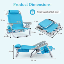 Gainoom Outdoor Folding Backpack Beach Chair Aluminum Lay Flat Camping Chair - thumbnail 2