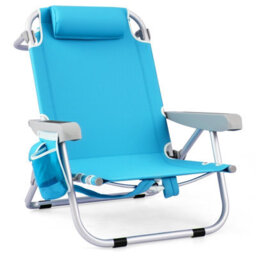 Gainoom Outdoor Folding Backpack Beach Chair Aluminum Lay Flat Camping Chair - thumbnail 9