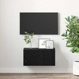 Berkfield Tv Cabinet Set Black Oak Engineered Wood Medium Tv Cabinet - thumbnail 4