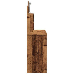 Berkfield Elegant Dressing Table With Led Lights Old Wood 96X40X142 Cm - thumbnail 8