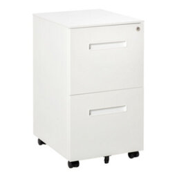 Vinsetto Mobile Lockable File Cabinet W/ Adjustable Hanging File Folder, White - thumbnail 2