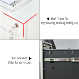 Vinsetto Mobile Lockable File Cabinet W/ Adjustable Hanging File Folder, White - thumbnail 6