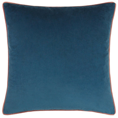 furn. Furn Meridian Velvet Polyester Filled Cushion, Petrol/blush, 45 X 45Cm - image 1